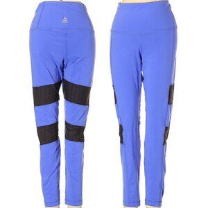 🌺 Reebok Lux Speedwick Tights Acid Blue Colorblock Leggings Size S